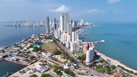 Moderne-Zone-In-Cartagena-De-Indias-In-Bolivar,-Kolumbien
