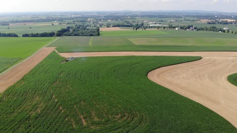 Aerial-drone-shot-of-remote-area-and-agricultural-land