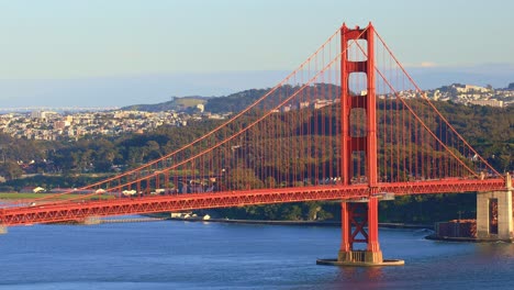 Golden-Gate-Bridge-Close-Up-Shot-Across-the-Bay-from-a-Scenic-View-Point,-San-Francisco,-California,-USA