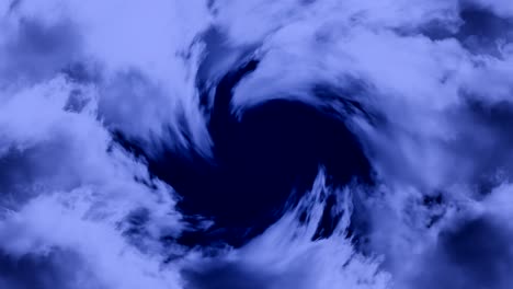 Animation-Einer-Blau-Getönten-Sturmwolke,-Die-Das-Rotierende-Auge-Eines-Hurrikans-Bildet
