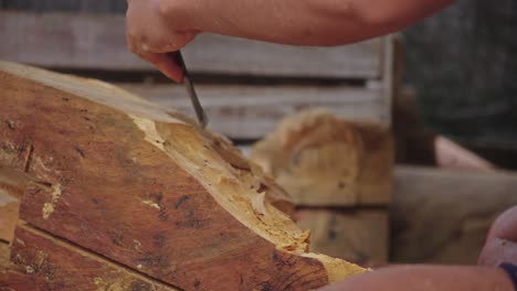 Sculpting-Wood-With-Chisel