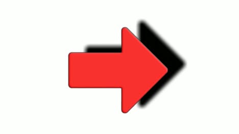 Right-Arrow-sign-symbol-with-shadow-animation-on-white-background,-red-color-cartoon-arrow-pointing-right-4K-animated-image-video-overlay-elements