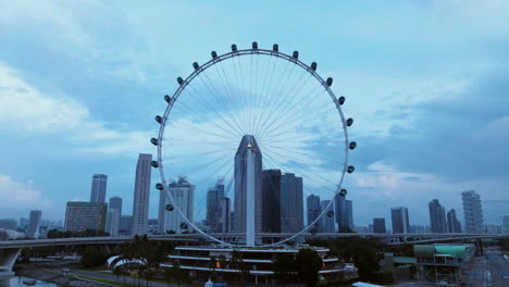 Folleto-De-Singapur-Junto-A-La-Bahía-Marina-Al-Amanecer-En-El-Distrito-Central-Del-Centro-De-Singapur