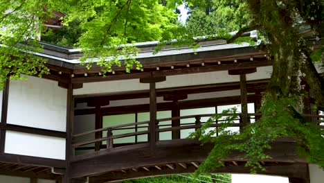 Típico-Templo-De-Madera-Dentro-De-Un-Profundo-Y-Exuberante-Bosque-Japonés