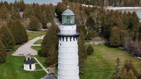 El-Faro-De-La-Isla-Cana-Es-Un-Faro-Ubicado-En-El-Lago-Michigan,-Justo-Al-Norte-Del-Puerto-De-Baileys-En-El-Condado-De-Door,-Wisconsin.