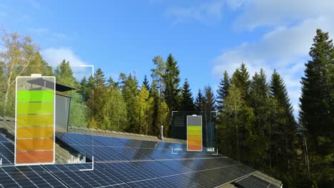 Charging-battery-icon-overlay-rendered-on-solar-panels-on-a-sunny-house-roof