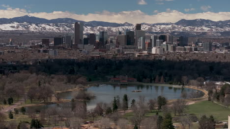 City-Wash-Park-Downtown-Denver-Colorado-Spring-Mount-Blue-Sky-Evans-Aerial-drone-USA-Front-Range-Rocky-Mountains-foothills-skyscrapers-neighborhood-Ferril-Lake-daytime-sunny-cloud-shadow-circle-left