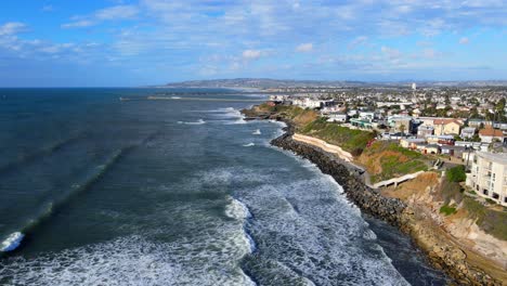 Coastal-apartment-buildings-in-San-Diego,-aerial-drone-view