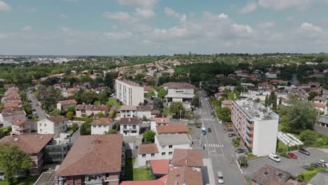 Aerial-view-of-Balma-village-in-Toulouse,-France-on-a-sunny-day