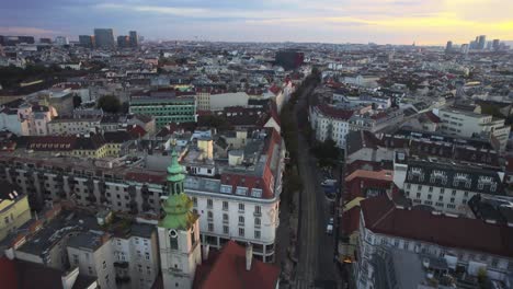 Stunning-Aerial-View-of-Historic-City-of-Vienna,-Austria