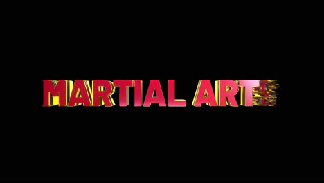 A-smooth-and-high-quality,-red-and-gold-3D-sport-text-reveal-"martial-arts