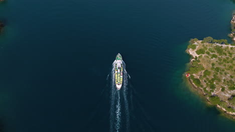 Above-View-Of-A-Ferry-Boat-Cruising-On-St