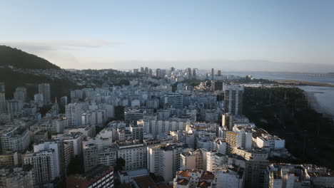 Aerial-hyperlapse-and-timelapse-of-downtown-Rio-de-Janeiro-in-the-light-of-the-sunset