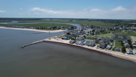 Giro-De-Izquierda-A-Derecha-Descenso-De-Drones-Bowers-Beach-Bahía-De-Delaware