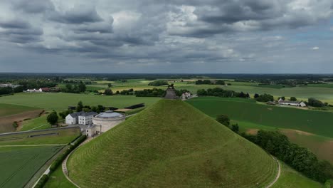 Lion's-Mound-Monument,-Battle-of-Waterloo,-Braine-l'Alleud,-Belgium,-June-2022