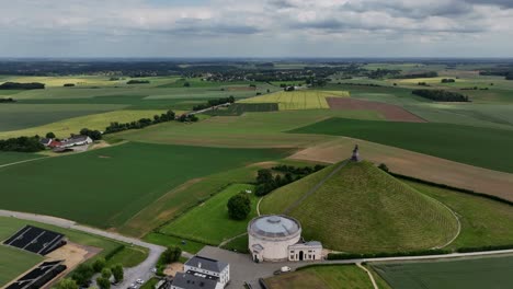 Lion's-Mound-Monument,-Battle-of-Waterloo,-Braine-l'Alleud,-Belgium,-June-2022