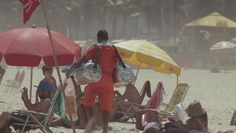 Worker-man-selling-mate-tea-on-ipanema-beach-in-a-sunny-day