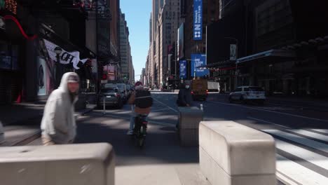 View-of-the-semi-empty-streets-of-New-York-City-near-Grand-Central-during-the-coronavirus-epidemic