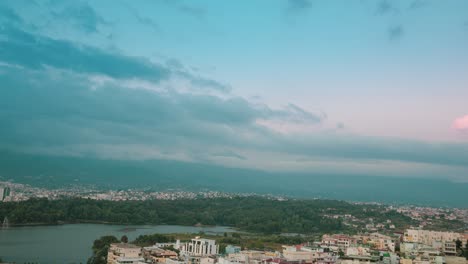 View-of-the-lake-in-Tirana,-Albania