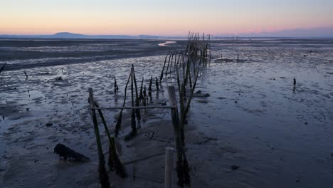 Muelle-Palafitico-De-Carrasqueira-En-Comporta,-Portugal-Al-Atardecer