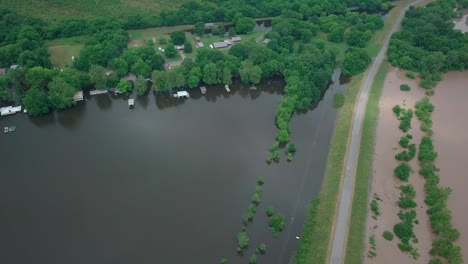 Historische-Überschwemmung-Des-Arkansas-River-In-Der-Nähe-Von-Pine-Bluff,-Jefferson-County