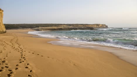 Timelapse-of-the-beach-near-the-mouth-of-the-Sherbrook-River,-Victoria,-Australia,-December-2019