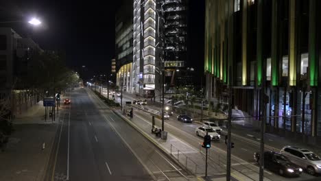 Down-town-Adelaide-at-night,-night-traffic-Adelaide