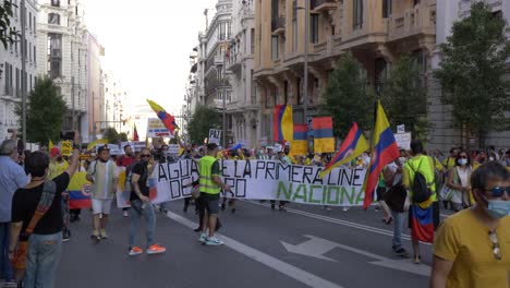 Huge-protest-on-Gran-Via-Madrid-against-Colombian-government