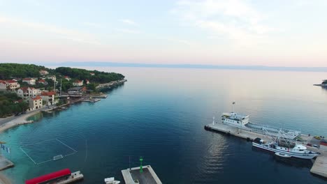 Birds-eye-view-of-the-town-going-out-to-sea-in-Selca-Island-Brac-Croatia-Europe-circa-June-2016