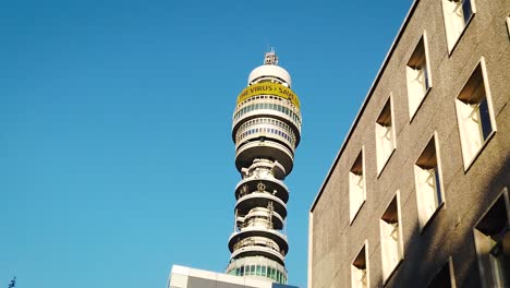Slow-motion-of-BT-tower-Covid-19-Control-the-virus,-Stay-alert-message