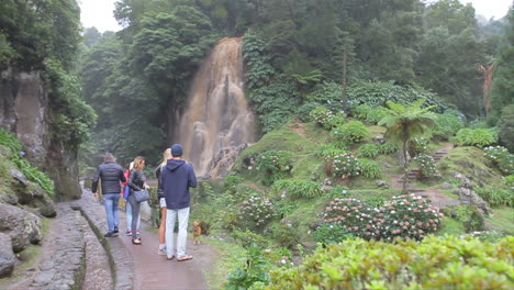 Waterfall-at-Ribeira-dos-Caldeiroes-natural-park,-Achada,-Nordeste-region,-Sao-Miguel-island,-Azores