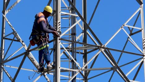 Installing-cctv-box-on-cell-tower-at-Aston-lake-Springs-South-Africa