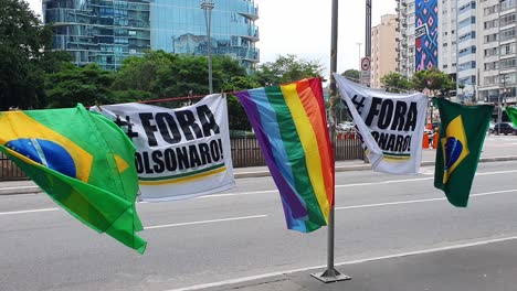 "#Out-Bolsonaro"-flags-being-sold-in-Brazil-in-a-demonstration-demanding-far-right-President-Jair-Bolsonaro's-resignation-or-impeachment