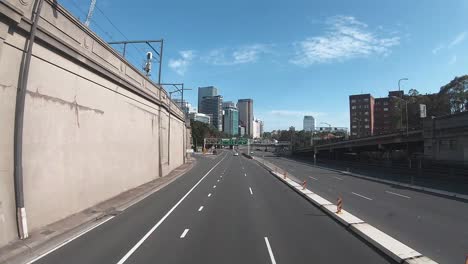 Sydney-Harbour-Bridge-Crossing-B1-bus-route-Sydney-city-to-Northern-Beaches---timewarp,-POV-road-editorial