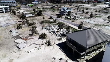 Mexico-Beach,-Florida---Aerial-views-of-the-city-show-the-remnants-of-the-destruction-left-by-Hurricane-Michael,-a-Category-5-storm,-which-struck-in-October-2018