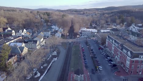 An-aerial-shot-of-downtown-Pawling-in-upstate-New-York's-Hudson-Valley-region