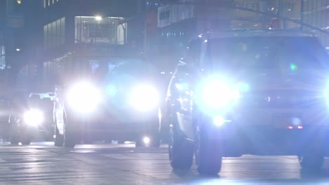 Busy-summer-night-time-traffic-in-New-York-City-street