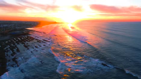 Vista-Aérea-Del-Colorido-Atardecer-De-Casablanca-Marruecos