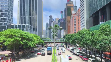 Lapso-De-Tiempo-Del-Tráfico-En-El-Centro-De-Hong-Kong