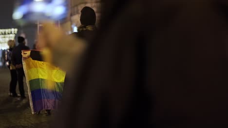 Demonstrators-at-a-Womens-Rights-March-in-Silesia-Poland-carrying-a-Gay-Pride-flag---Representation-of-the-LGBTQ-community