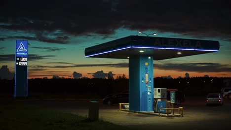 Alexela-Gas-Station-during-nightfall