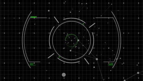 Animación-De-Escaneo-De-Alcance-Y-Procesamiento-De-Datos-Digitales-Sobre-Fondo-Negro