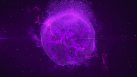 Animation-Eines-Violetten-Globus-Auf-Schwarzem-Hintergrund