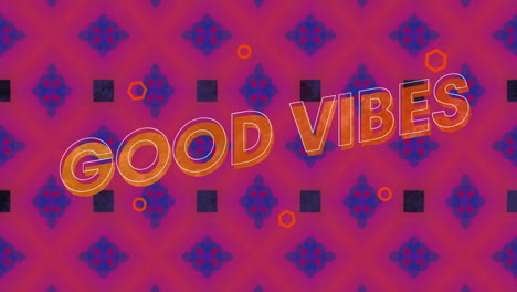 Animation-of-good-vibes-text-over-colourful-shapes-moving