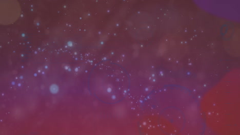 Animation-Von-Lichtpunkten-Und-Formen-Auf-Violettem-Hintergrund