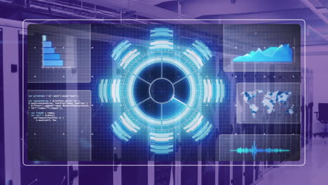 Animation-Von-Diagrammen,-Scope-Scanning-Und-Datenverarbeitung-über-Serverraum