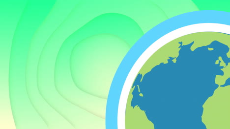 Animation-of-globe-icon-over-green-background