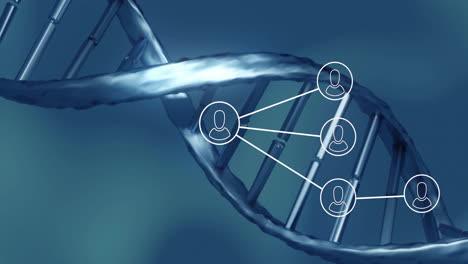 Animation-Von-Benutzersymbolen-über-Einem-DNA-Strang