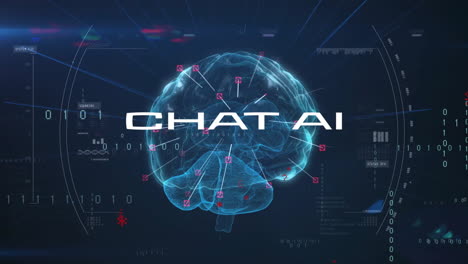 Animation-of-data-processing-and-chat-ai-text-over-brain