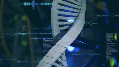 Animation-of-dna-strand-over-data-processing-and-server-room